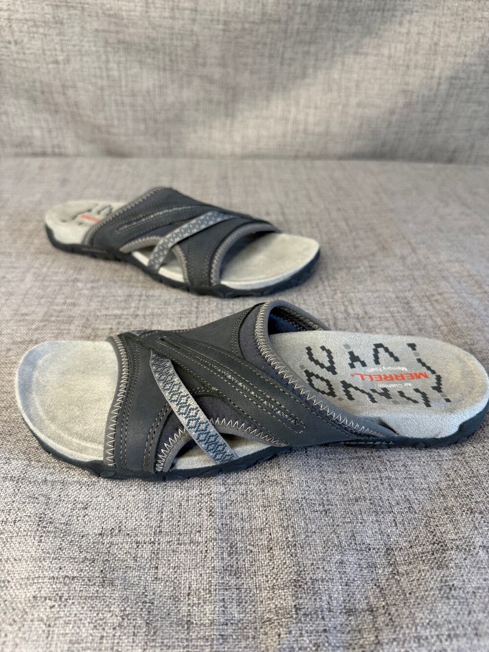 Merrell Terran Slide II Sandals Womens 9 Slate Gray Comfort Slip On Outdoor